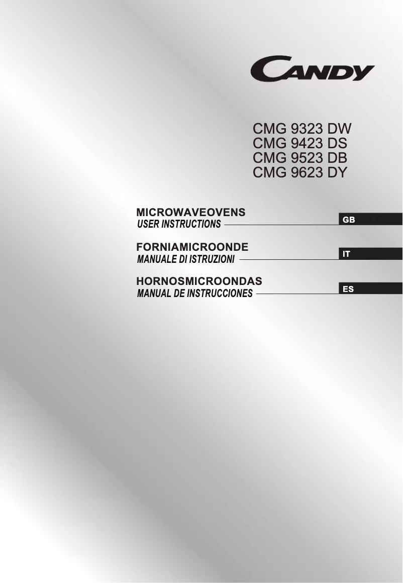 Página 1 del manual Manual de usuario Candy CMG 9623 DY