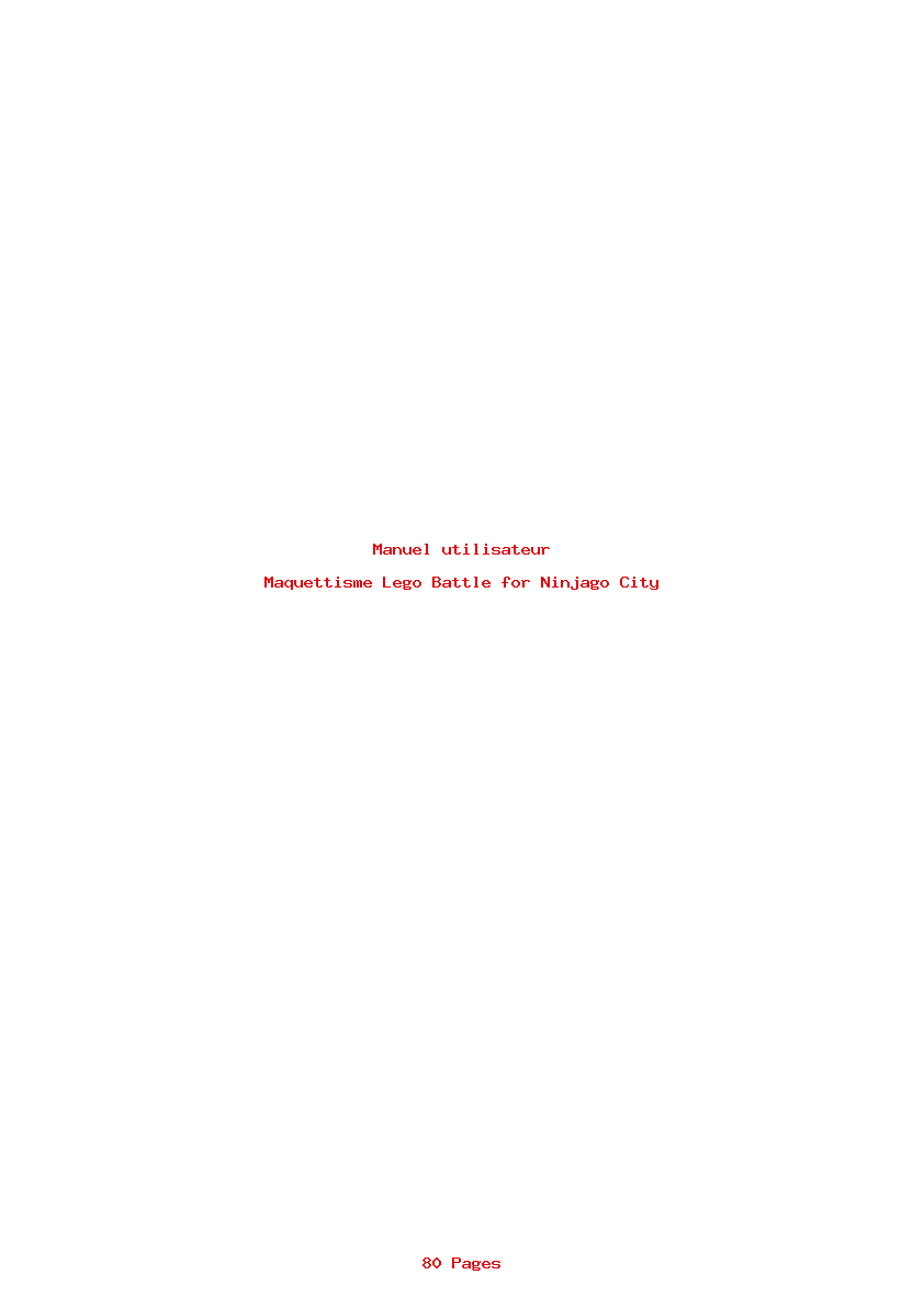 Page 1 de la notice Manuel utilisateur Lego Battle for Ninjago City