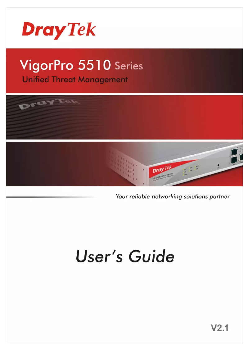 Page 1 de la notice Manuel utilisateur Draytek VigorPro 5510