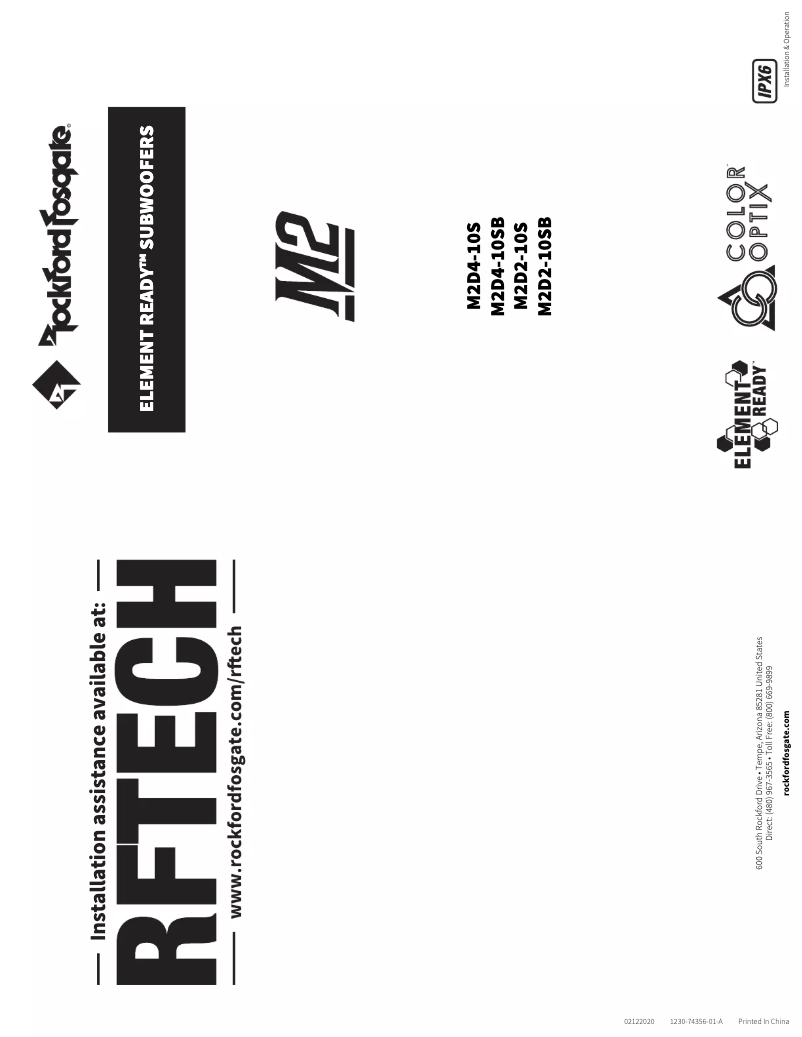 Page 1 de la notice Manuel utilisateur Rockford Fosgate M1-65B