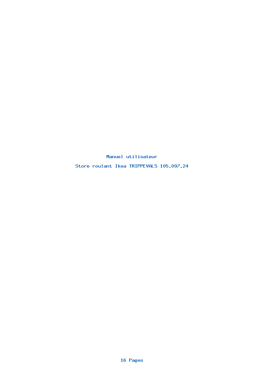Page 1 de la notice Manuel utilisateur Ikea TRIPPEVALS 105.097.24