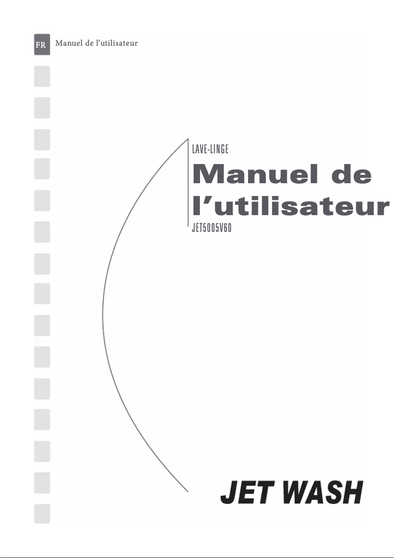 Page 1 de la notice Manuel utilisateur Jet Wash JET5005V60