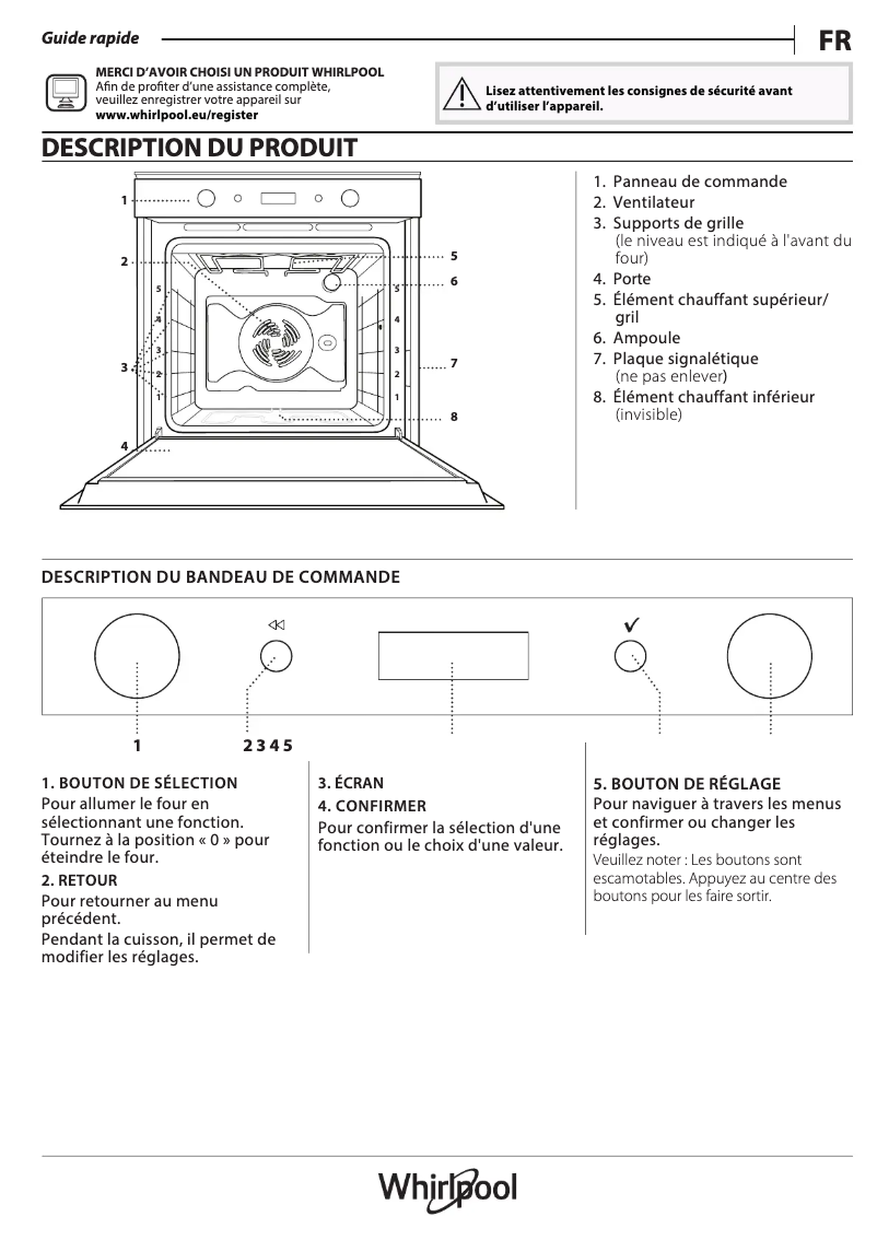 Página 1 del manual Manual de usuario Whirlpool OAKZ9 142 P IX