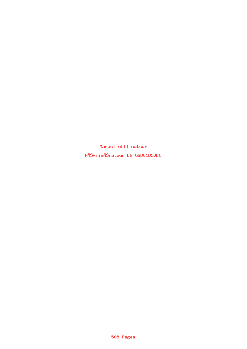 Page 1 de la notice Manuel utilisateur LG GBB61DSJEC