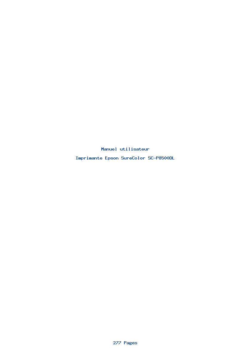Page 1 de la notice Manuel utilisateur Epson SureColor SC-P8500DL