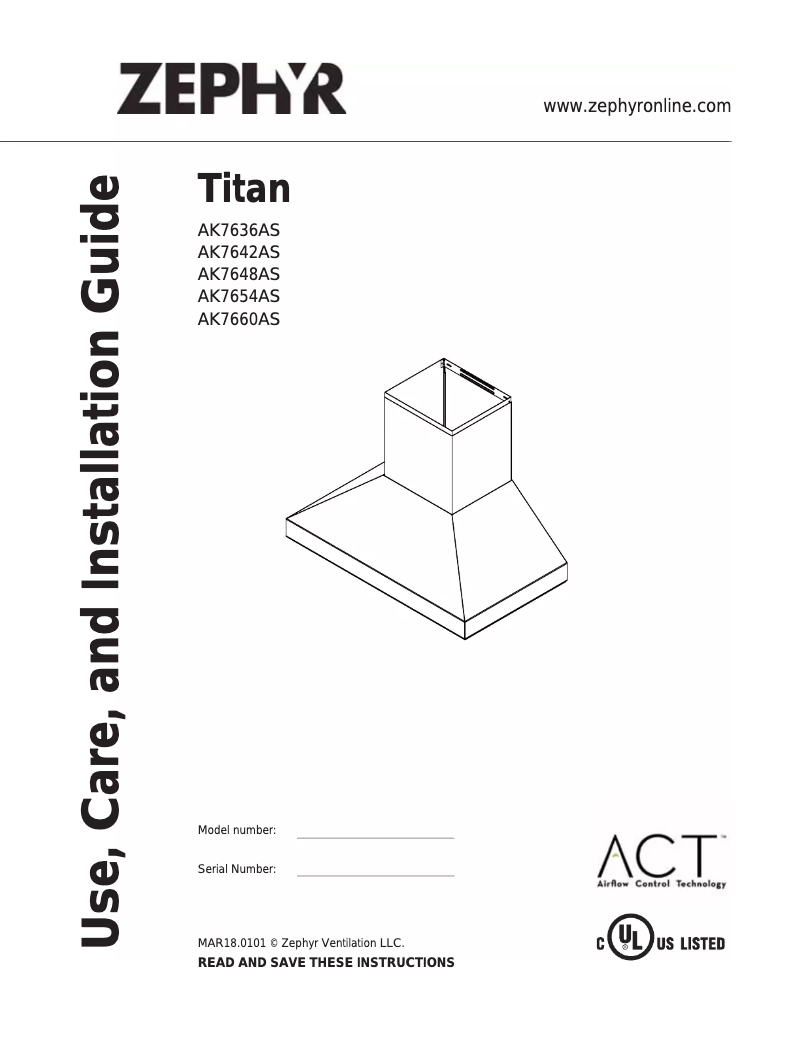 Página 1 del manual Manual de usuario Zephyr AK7654AS