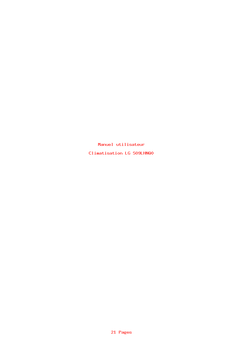 Page 1 de la notice Manuel utilisateur LG S09LHNQ0