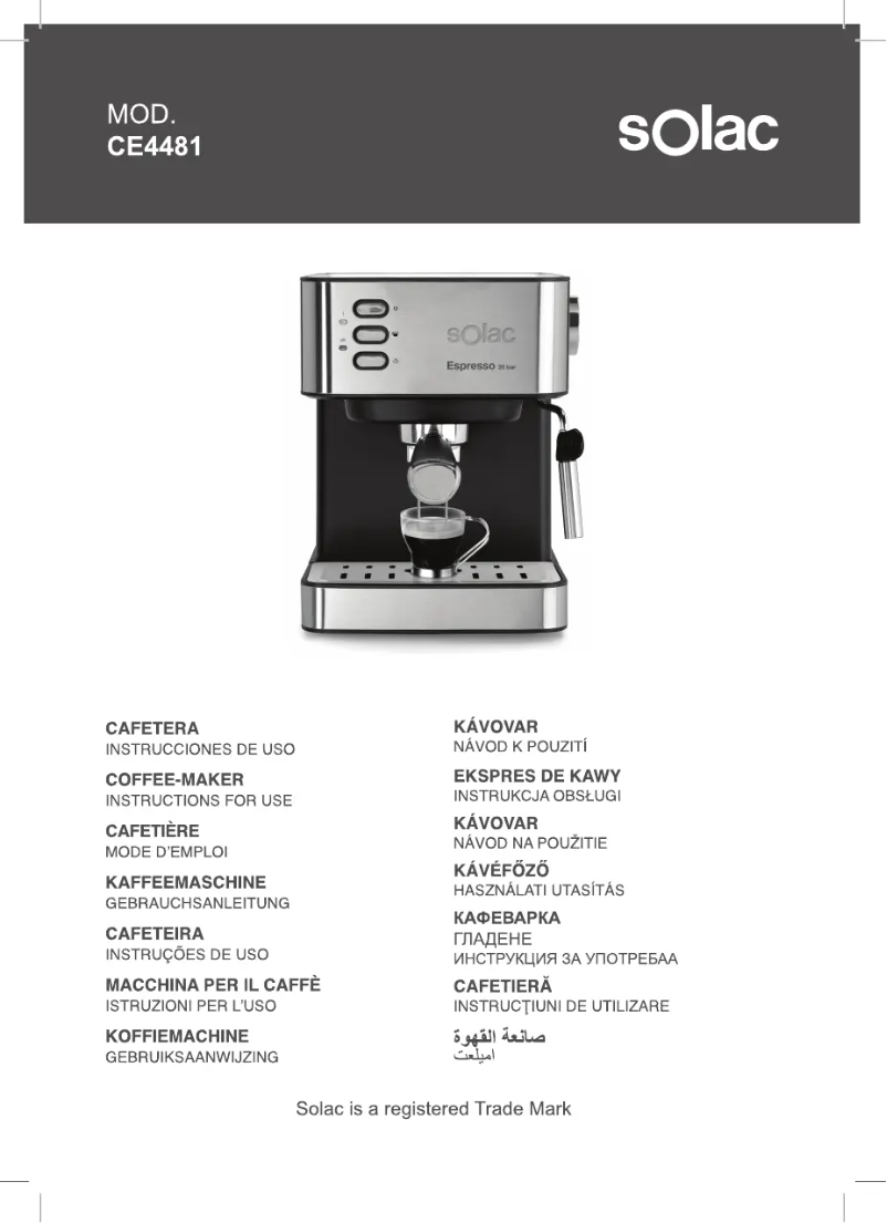 Page 1 de la notice Manuel utilisateur Solac Espresso CE4481