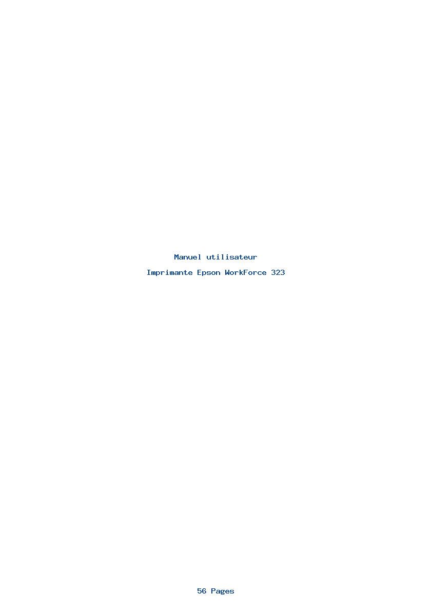 Page 1 de la notice Manuel utilisateur Epson WorkForce 323
