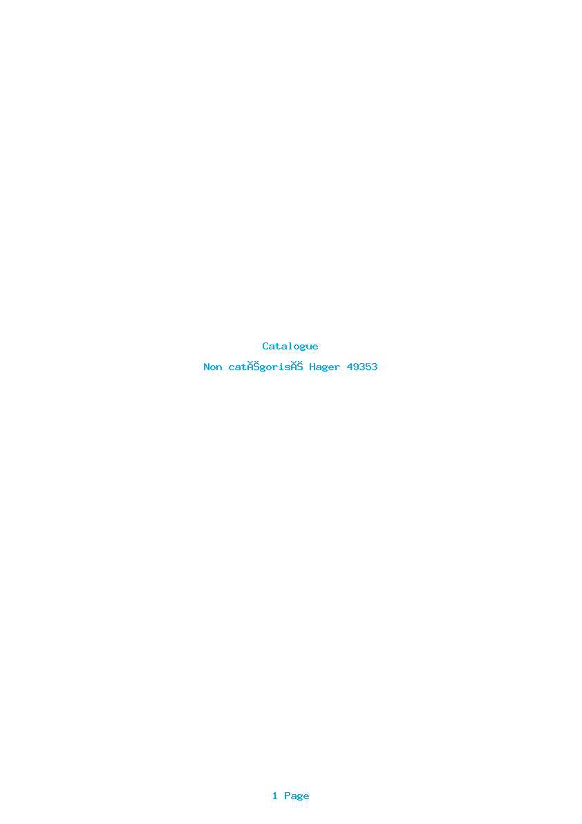 Page 1 de la notice Catalogue Hager 49353