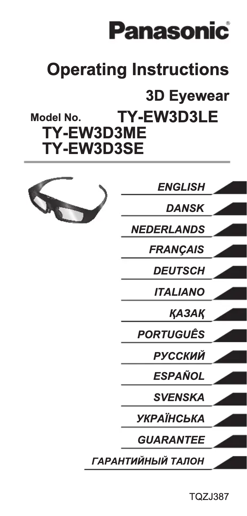 Page 1 de la notice Manuel utilisateur Panasonic TY-EW3D3S