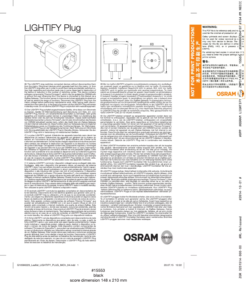 Página 1 del manual Manual de usuario Osram LIGHTIFY Plug