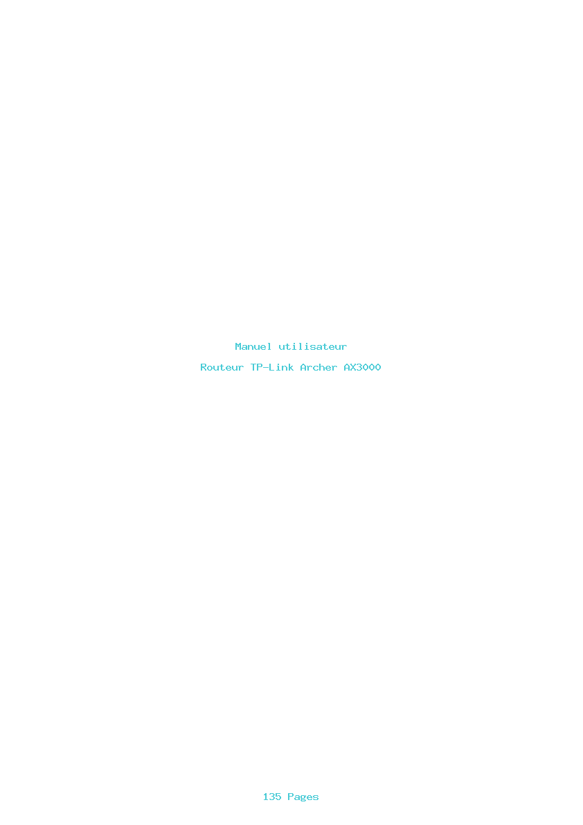 Page 1 de la notice Manuel utilisateur TP-Link Archer AX3000
