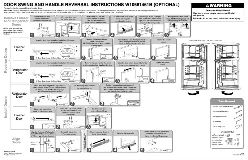 Página 1 del manual Instrucciones / montaje Whirlpool WRT104TFDW