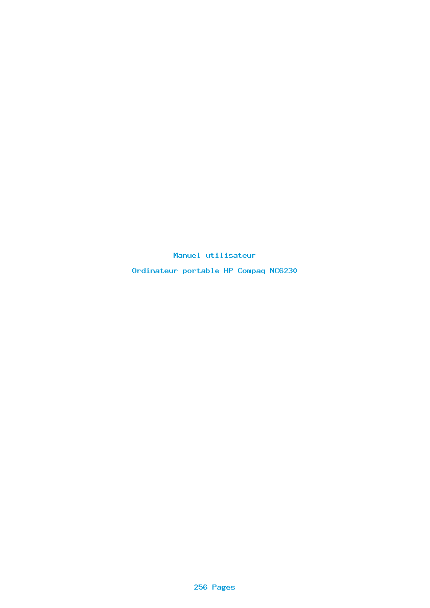 Page 1 de la notice Manuel utilisateur HP Compaq NC6230