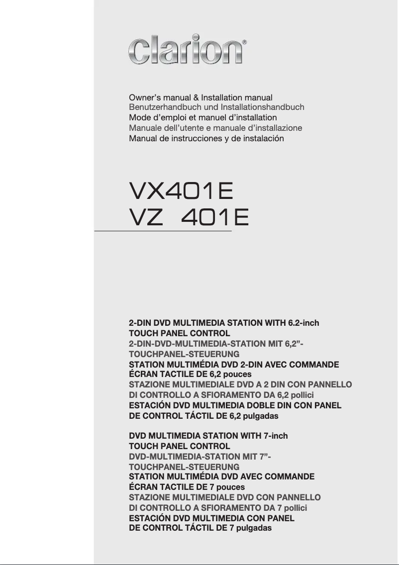 Página 1 del manual Manual de usuario Clarion VZ401E