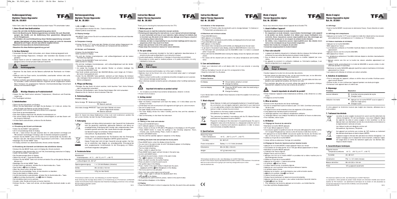 Page 1 de la notice Manuel utilisateur TFA 30.5031