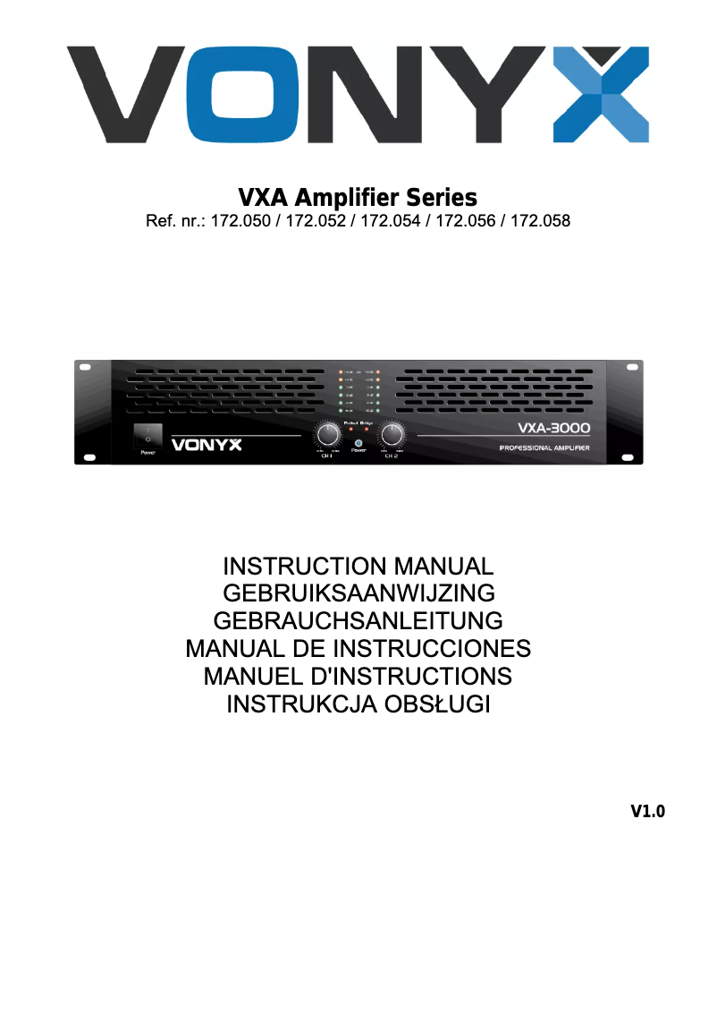 Page 1 de la notice Manuel utilisateur Vonyx 172.052