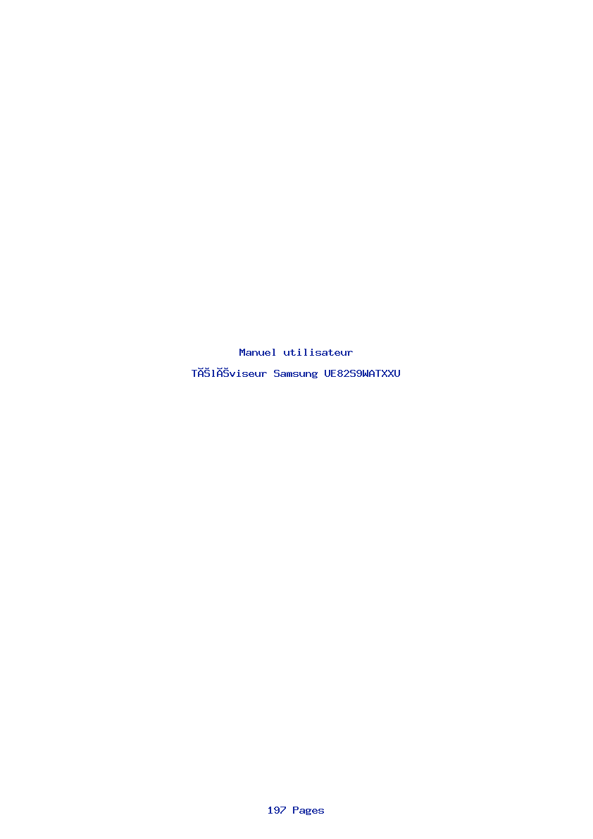 Image de la première page du manuel de l'appareil UE82S9WATXXU