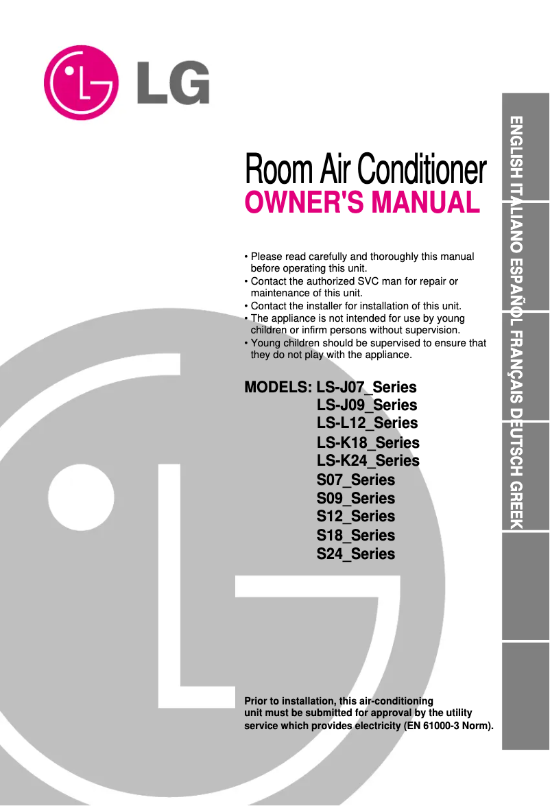 Page 1 de la notice Manuel utilisateur LG LSUK2466EL
