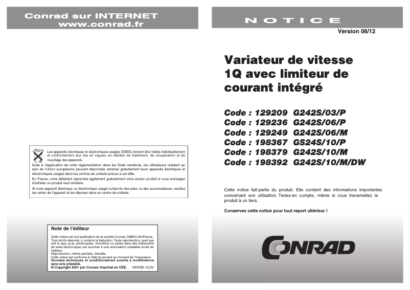 Page 1 de la notice Manuel utilisateur EPH Elektronik GS24S/10/M/DW DC