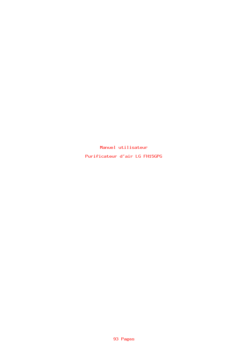 Page 1 de la notice Manuel utilisateur LG FH15GPG