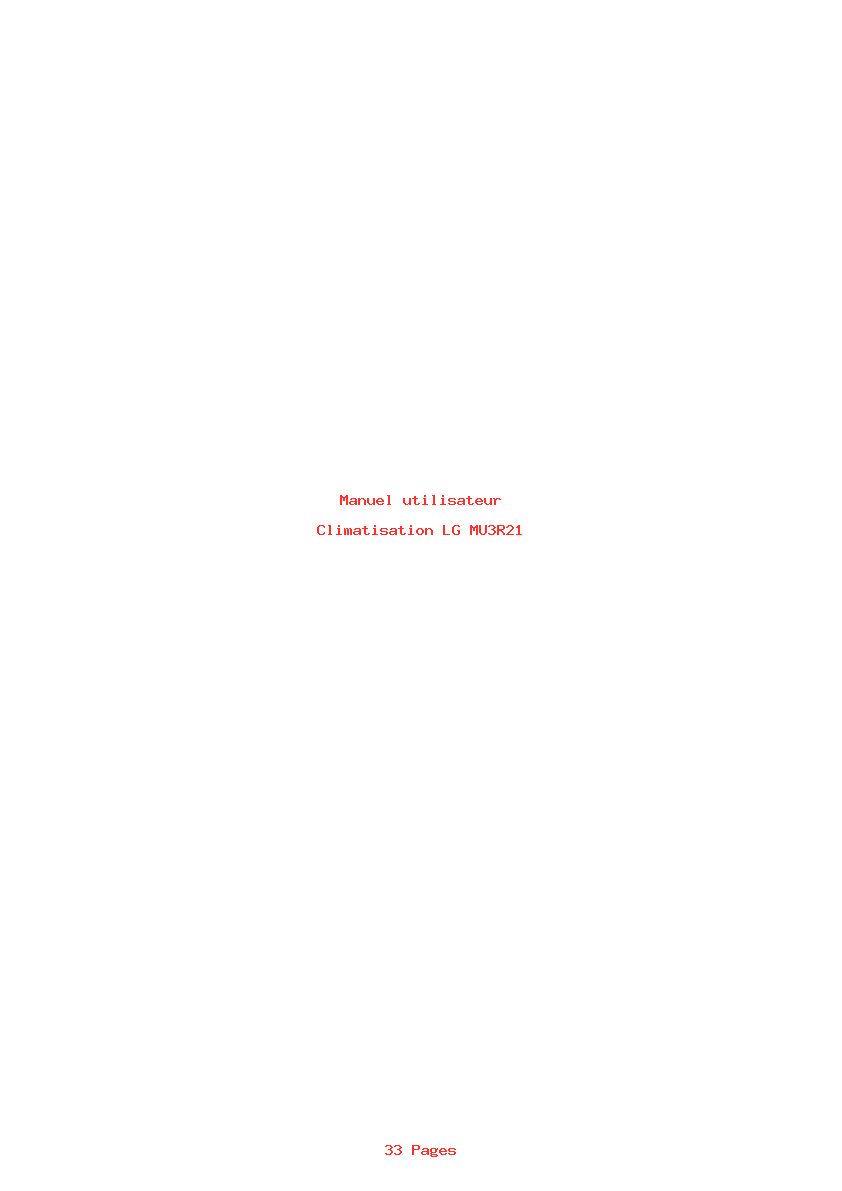 Page 1 de la notice Manuel utilisateur LG MU3R21