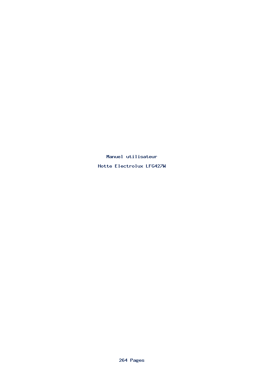 Page 1 de la notice Manuel utilisateur Electrolux LFG427W