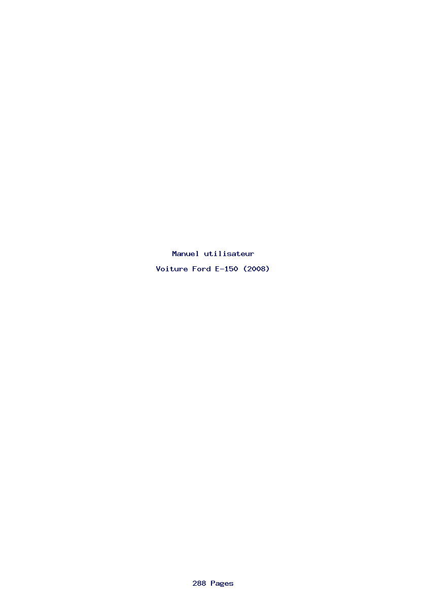 Page 1 de la notice Manuel utilisateur Ford E-150 (2008)