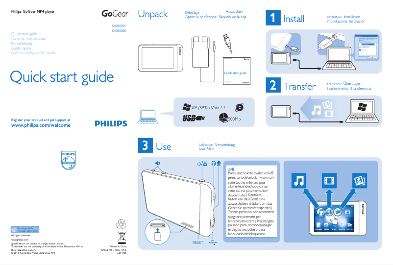 Page 1 of the manual User Manual Philips GoGear SA060304