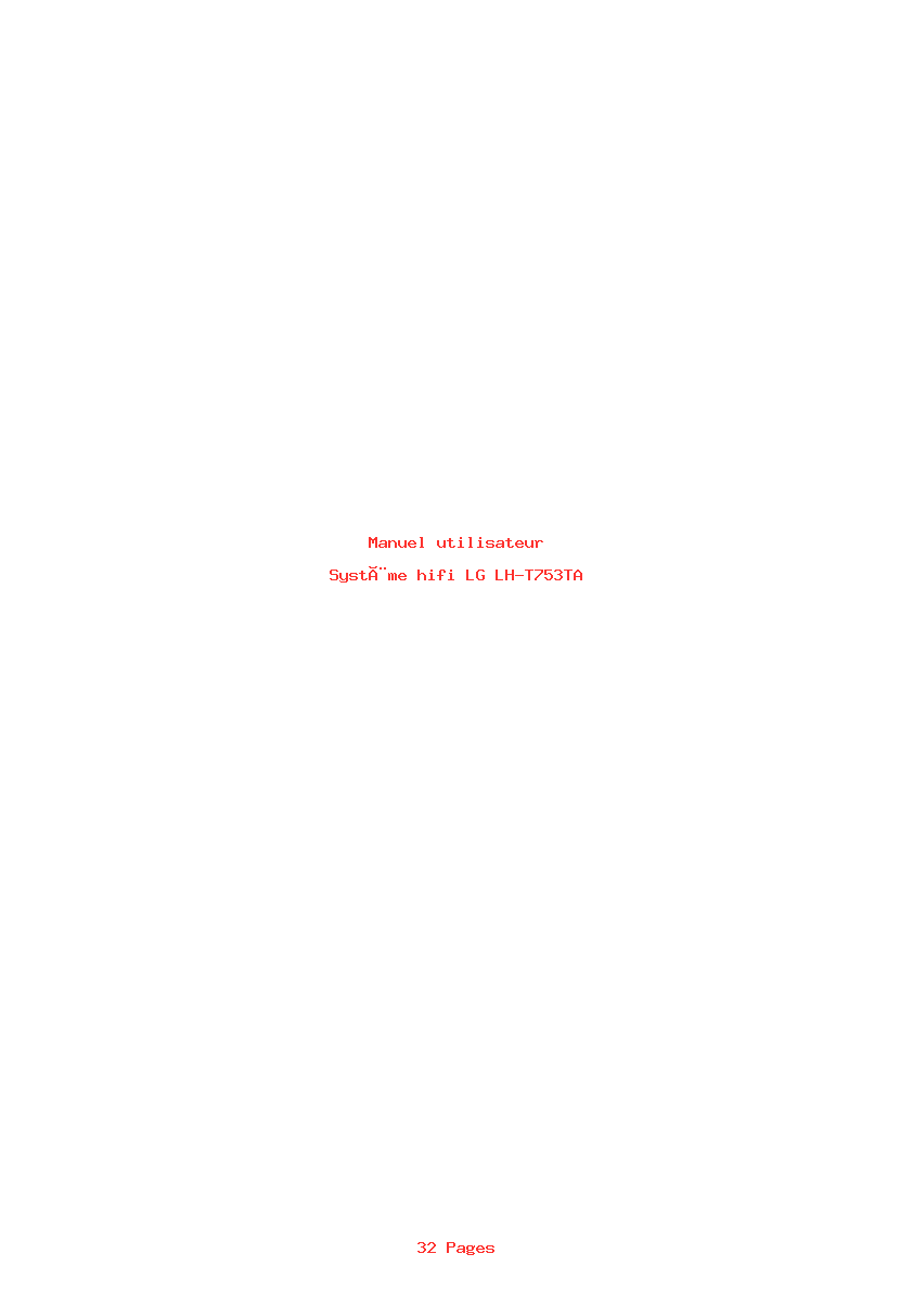 Page 1 de la notice Manuel utilisateur LG LH-T753TA