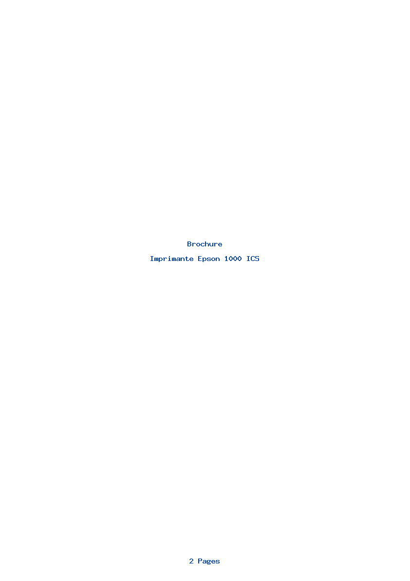 Page 1 de la notice Brochure Epson 1000 ICS