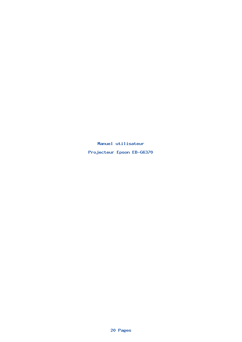 Image de la première page du manuel de l'appareil EB-G6370