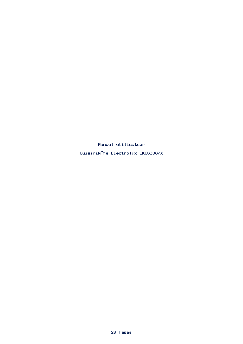 Page 1 de la notice Manuel utilisateur Electrolux EKC63307X