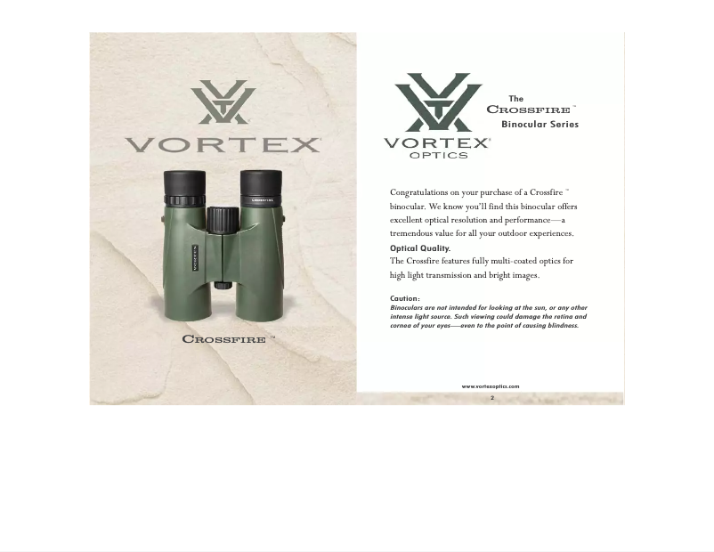 Page 1 de la notice Manuel utilisateur Vortex Crossfire 8x32