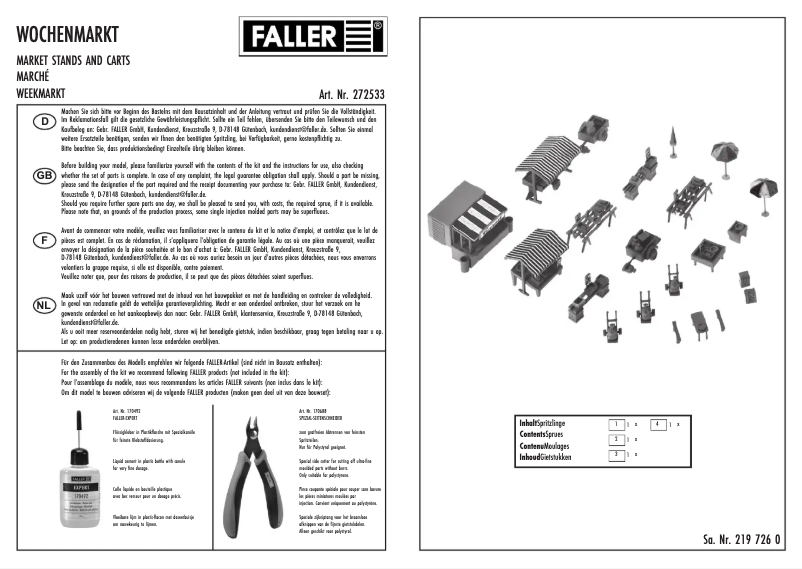 Page 1 de la notice Manuel utilisateur Faller 272533