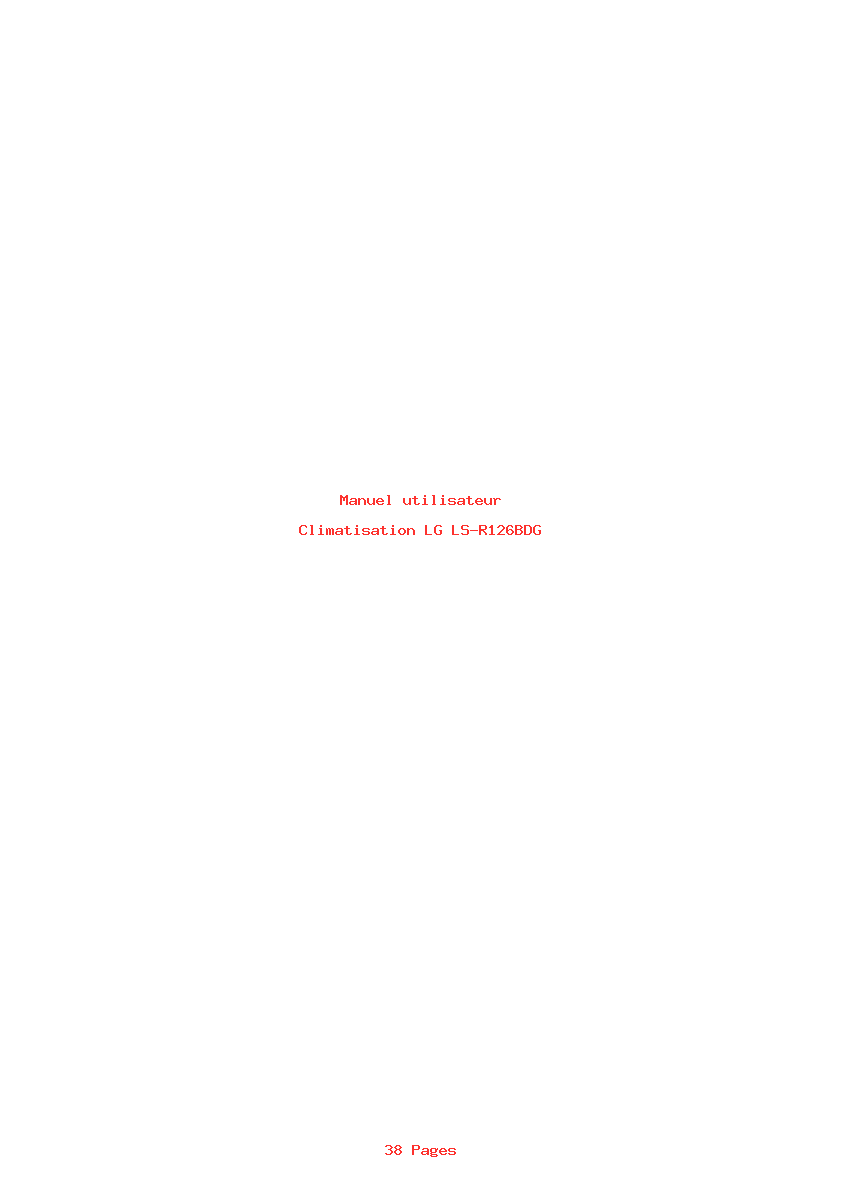 Page 1 de la notice Manuel utilisateur LG LS-R126BDG