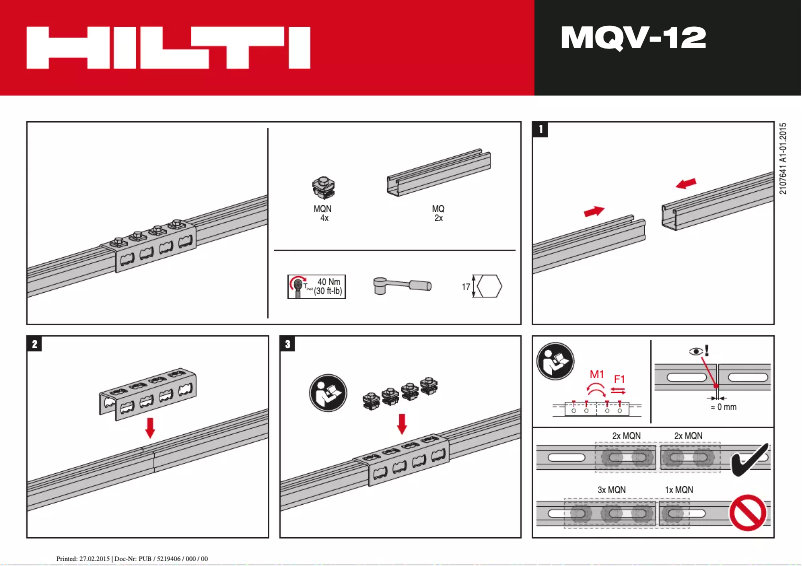 Page 1 de la notice Manuel utilisateur Hilti MQV-12