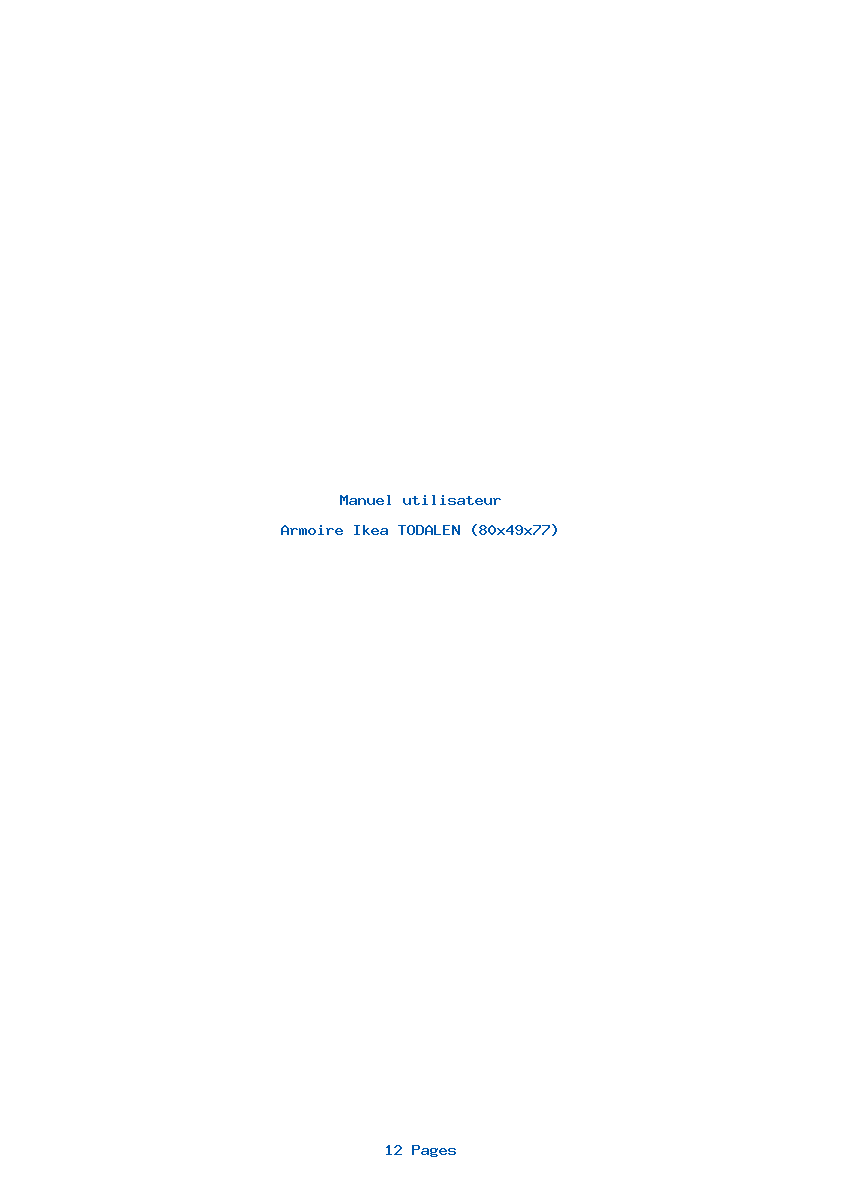 Page 1 de la notice Manuel utilisateur Ikea TODALEN (80x49x77)