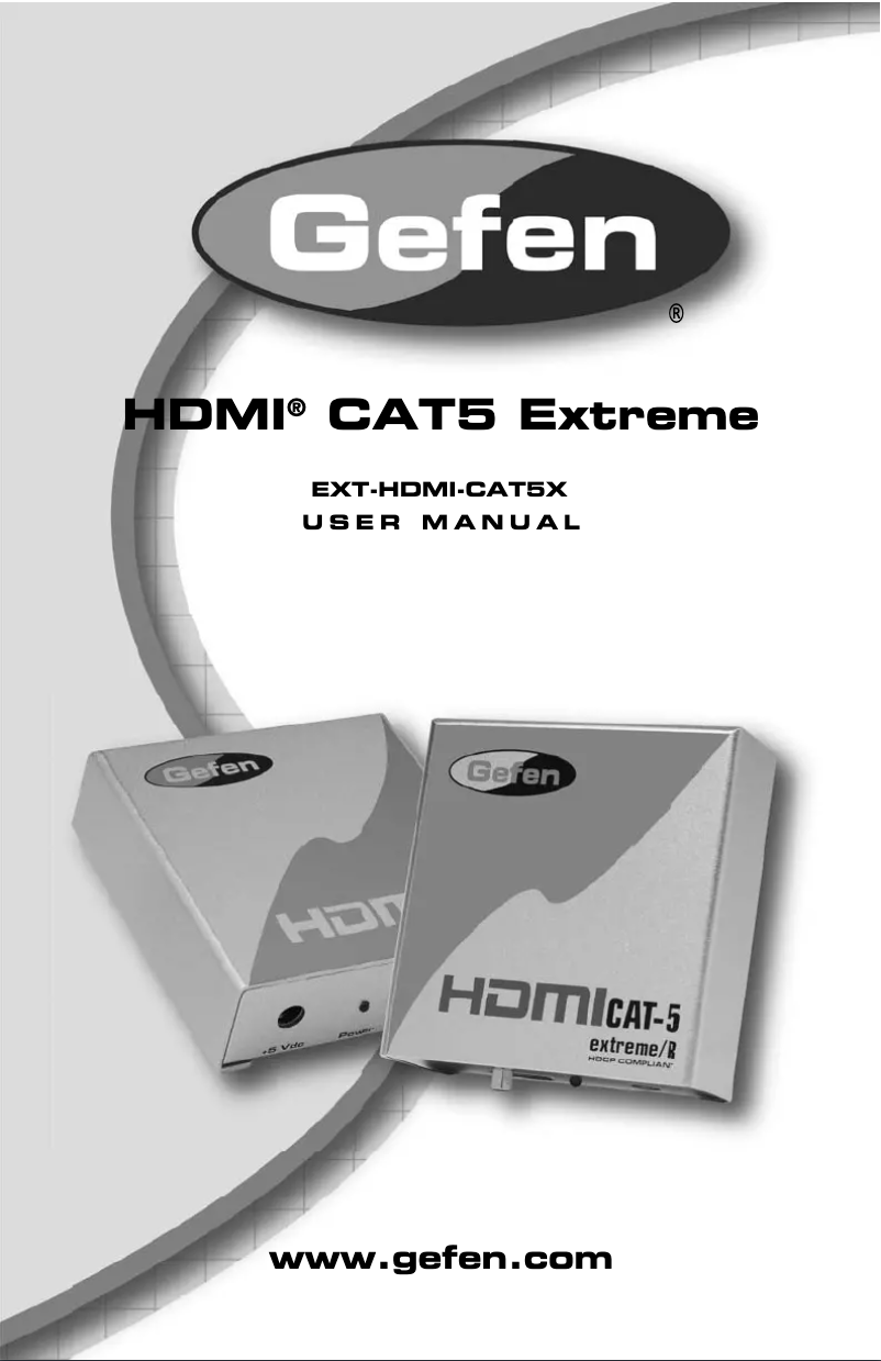 Page 1 of the manual User Manual Gefen EXT-HDMI-CAT5X