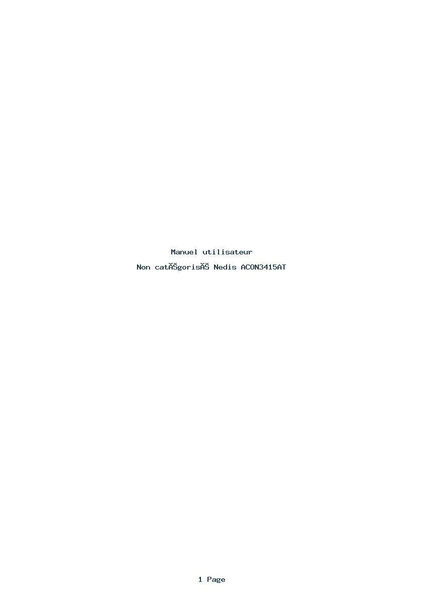 Page 1 de la notice Manuel utilisateur Nedis ACON3415AT
