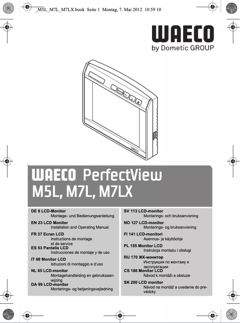 Page 1 of the manual User Manual Waeco M5L