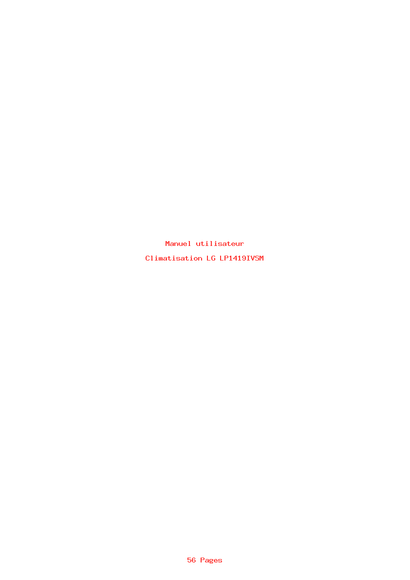Page 1 de la notice Manuel utilisateur LG LP1419IVSM