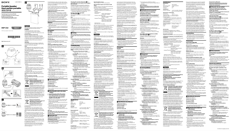 Page n°1 - Manuel utilisateur Sony RDP-CA2