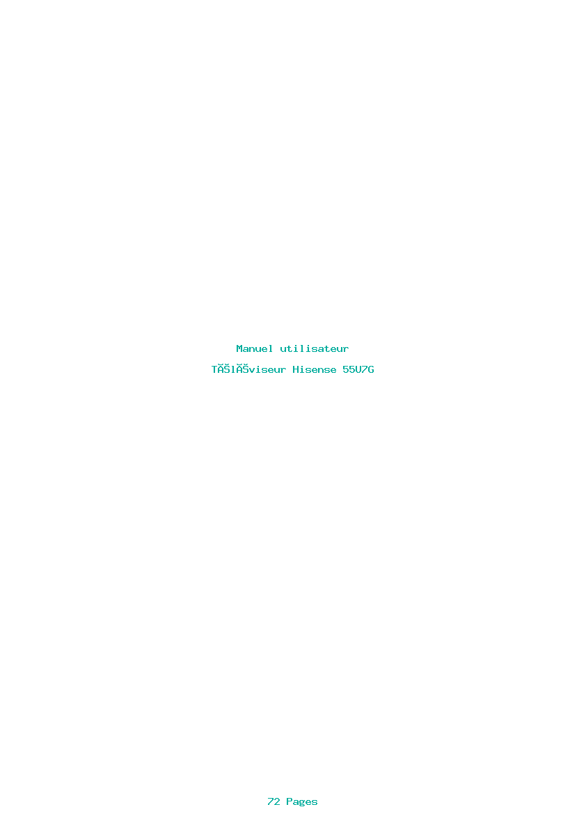 Page 1 de la notice Manuel utilisateur Hisense 55U7G