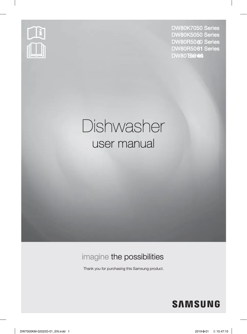 Page 1 de la notice Manuel utilisateur Samsung DW80R5061UG