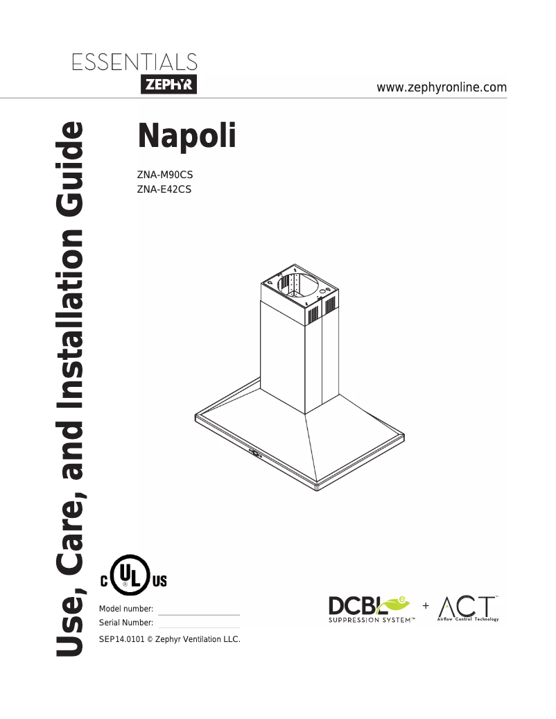 Page 1 of the manual User Manual Zephyr ZNAM90CS