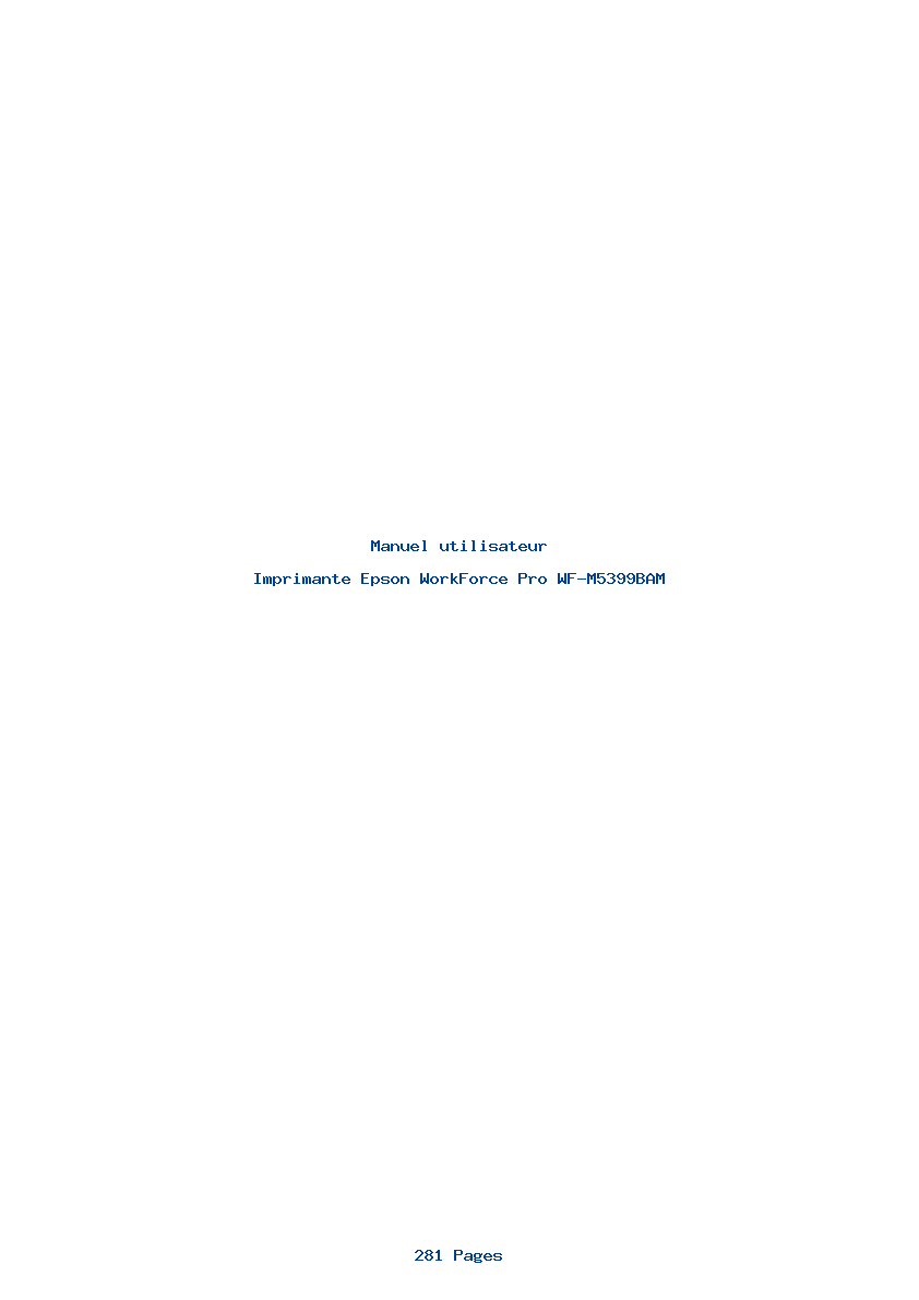Page 1 de la notice Manuel utilisateur Epson WorkForce Pro WF-M5399BAM
