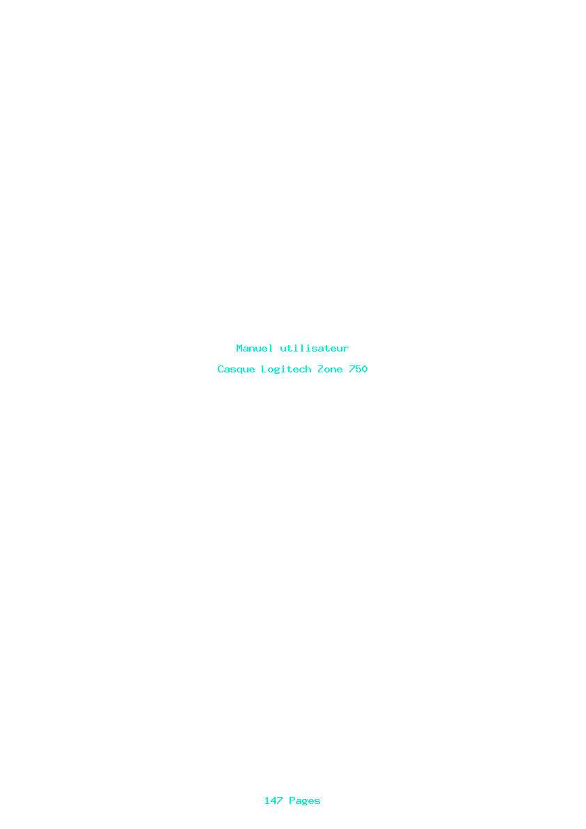 Page 1 de la notice Manuel utilisateur Logitech Zone 750