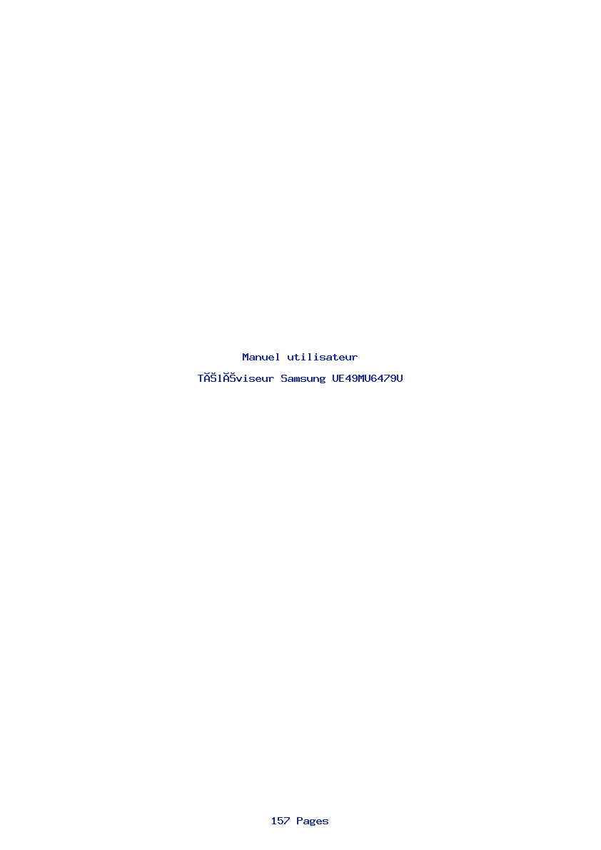 Page 1 de la notice Manuel utilisateur Samsung UE49MU6479U
